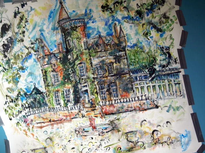 A different perspective of Carlowrie Castle, showcasing its grandeur