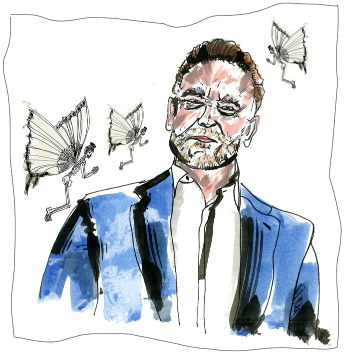 Arnold Schwarzenegger portrait illustration for Suffer Little Children series