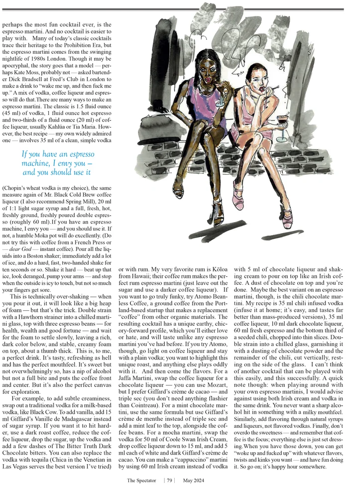 The Spectator Naomi and Kate second illustration continuing the fashion editorial theme